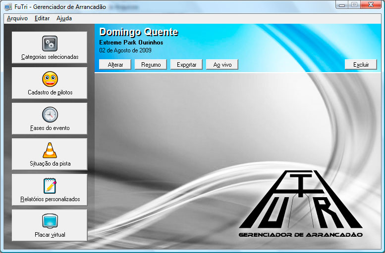 FuTri v1 - Tela inicial